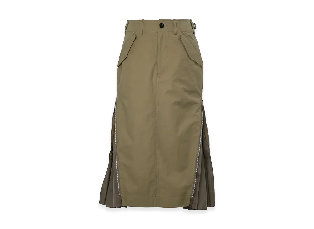 sacai Women's Cotton Weather Skirt "Beige/Dark Khaki"