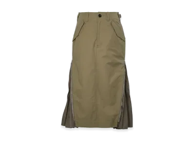 sacai Women's Cotton Weather Skirt "Beige/Dark Khaki"