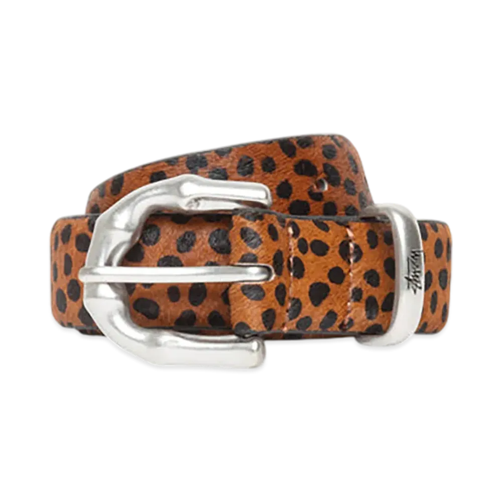 Stussy Bamboo Buckle Belt "Hairy Leopard Pattern"