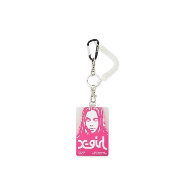 X-Girl Women's Face Poster Rubber Pass Case "Pink"