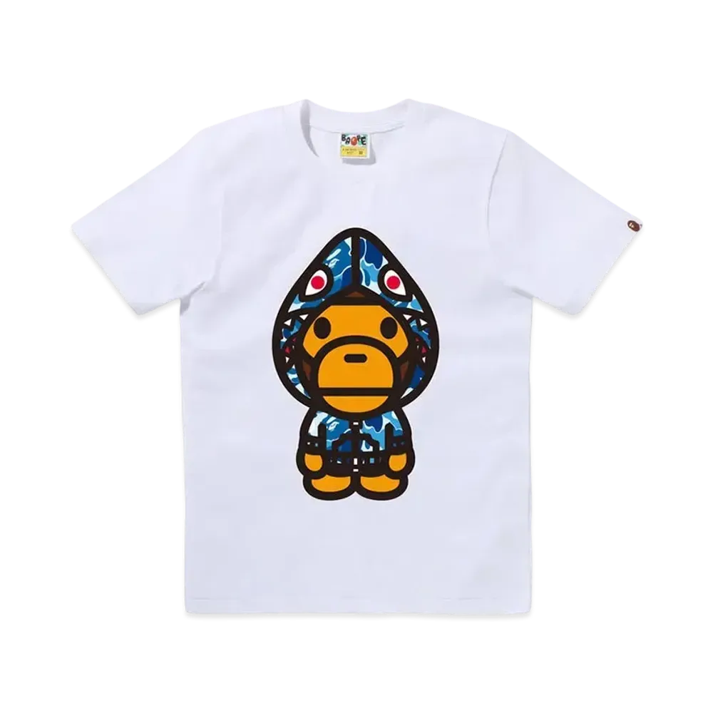 A BATHING APE Abc Camo Shark Hoodie Milo Tee "White/Blue"