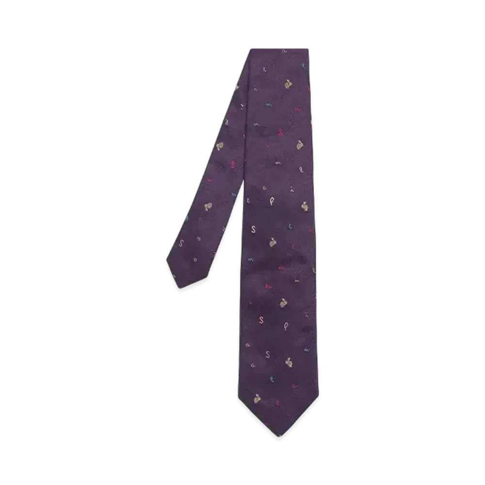 Paul Smith Rabbit / Logo Tie "DarkPurple"