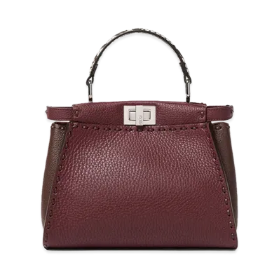 FENDI Women's Two-Tone Peekaboo Mini Bag "Bordeaux/Brown"