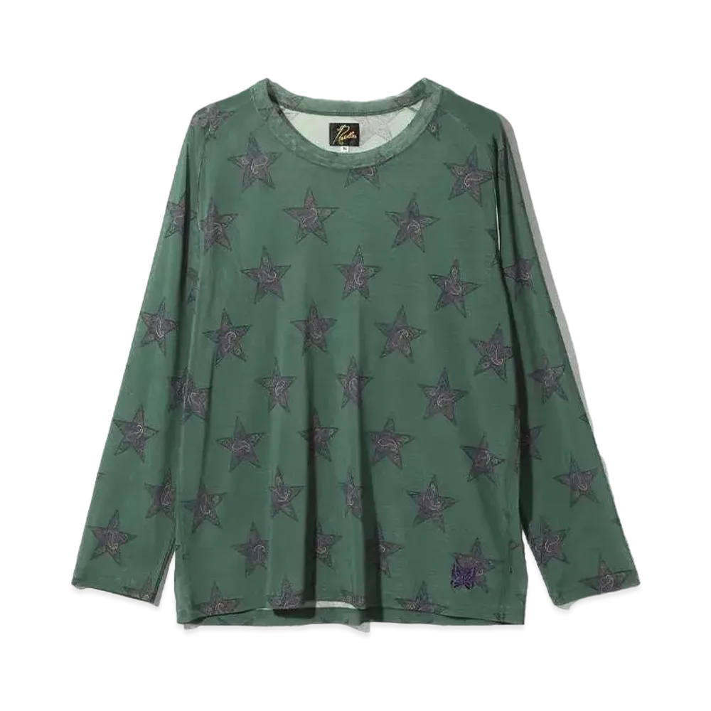 Needles L/S U Neck Tee Poly Mesh "Green"