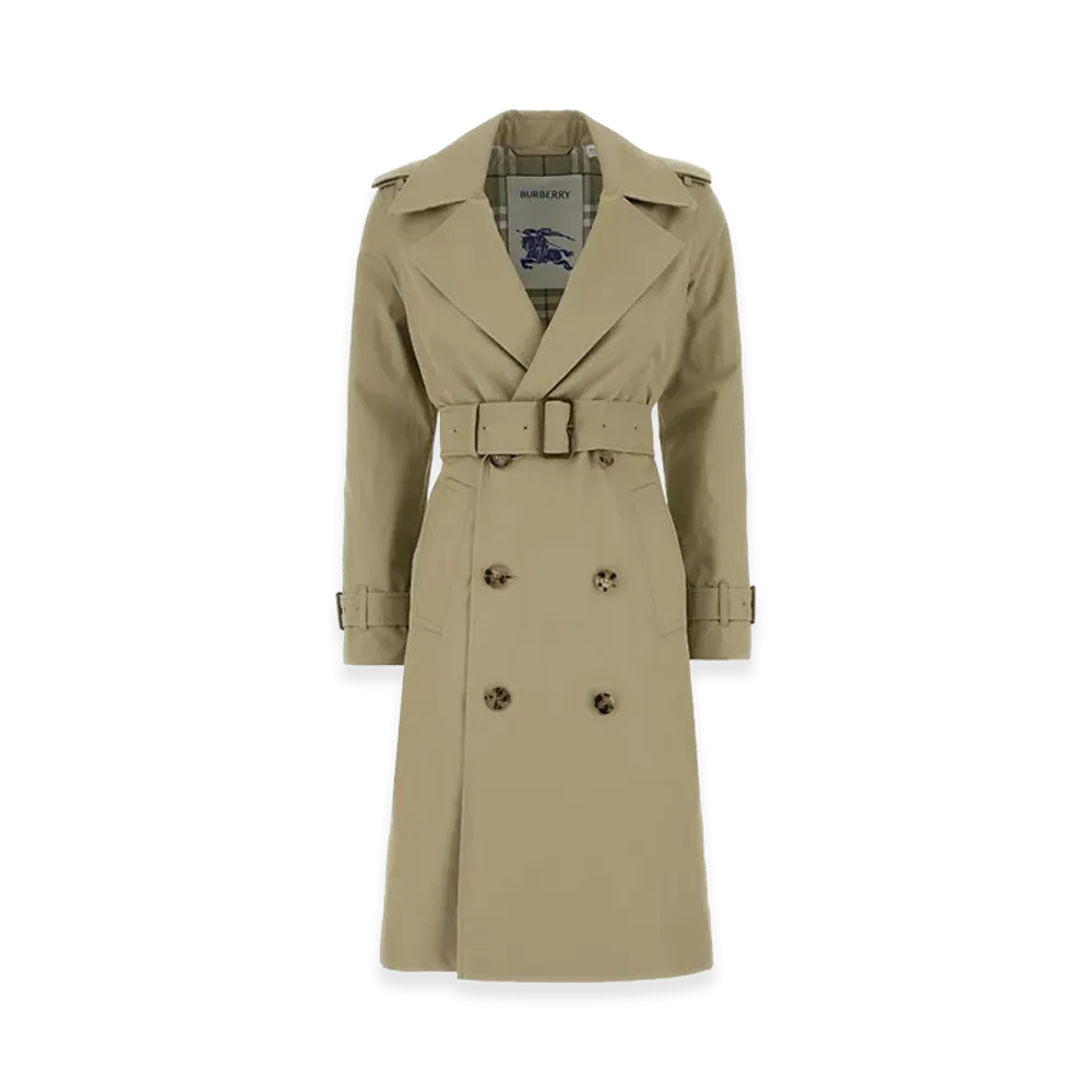 Burberry Women's Gabardine Trench Coat "Sage Green"