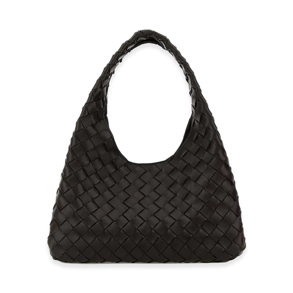Bottega Veneta Women's Leather Small Campana Shoulder Bag "Dark Brown"