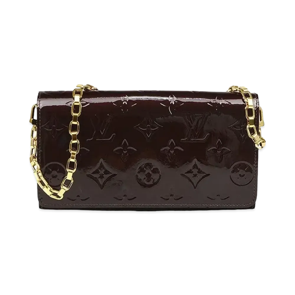 Louis Vuitton Sarah Wallet Chain Vernis "Amarante"