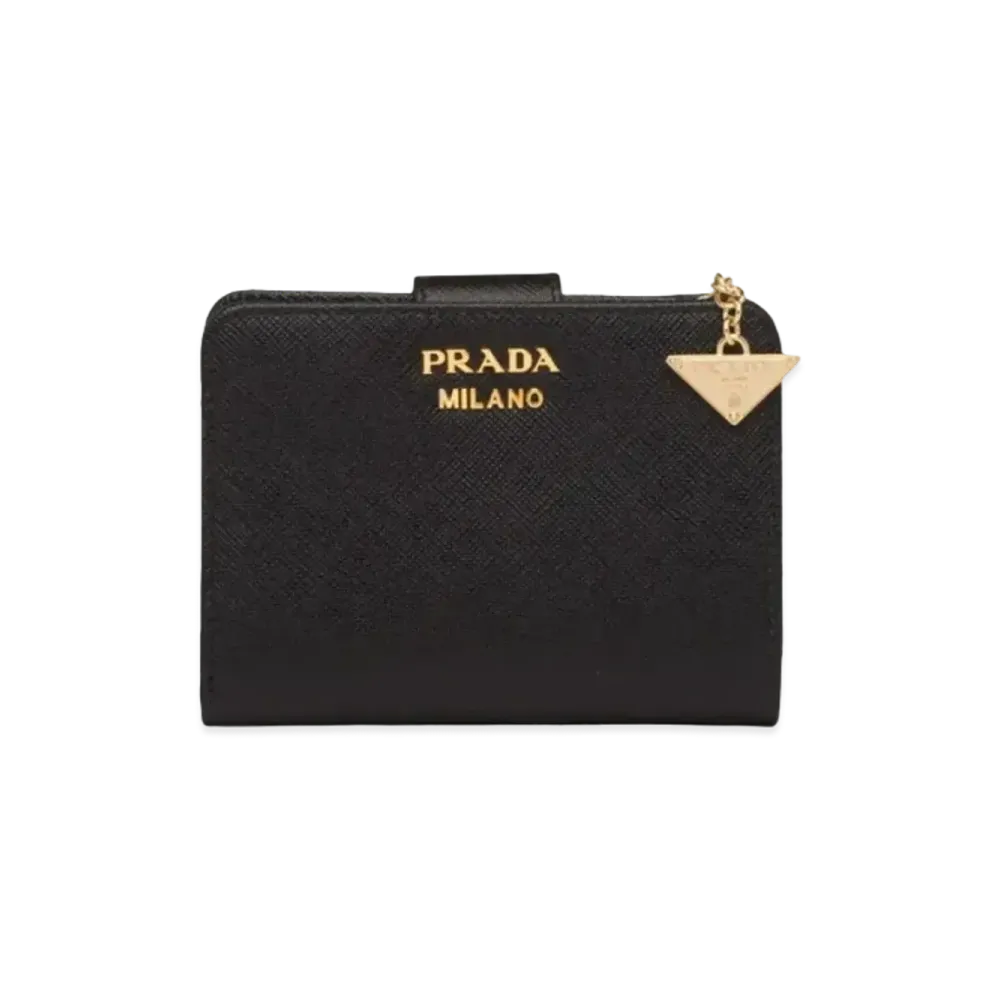 PRADA Small Saffiano Leather Wallet "Black"