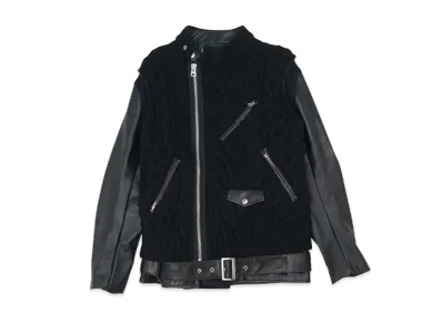 sacai x UNDERCOVER 20th Anniversary Knit-panelled Riders Jacket "Black"