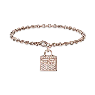 Hermes Kelly Amulette Bracelet PM "Pink Gold/109 Diamonds"