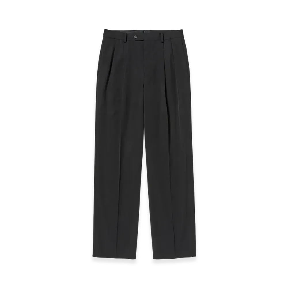 AURALEE Light Wool Max Gabardine Two Tuck Slacks "Top Black"