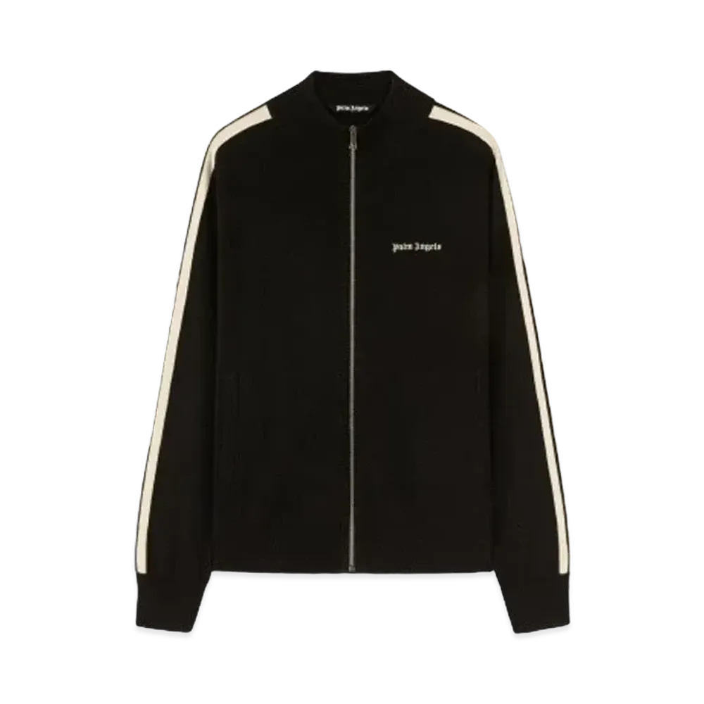 PALM ANGELS Wool And Cashmere Track Jacket "Black/Off White"