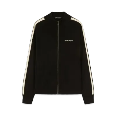 PALM ANGELS Wool And Cashmere Track Jacket "Black/Off White"