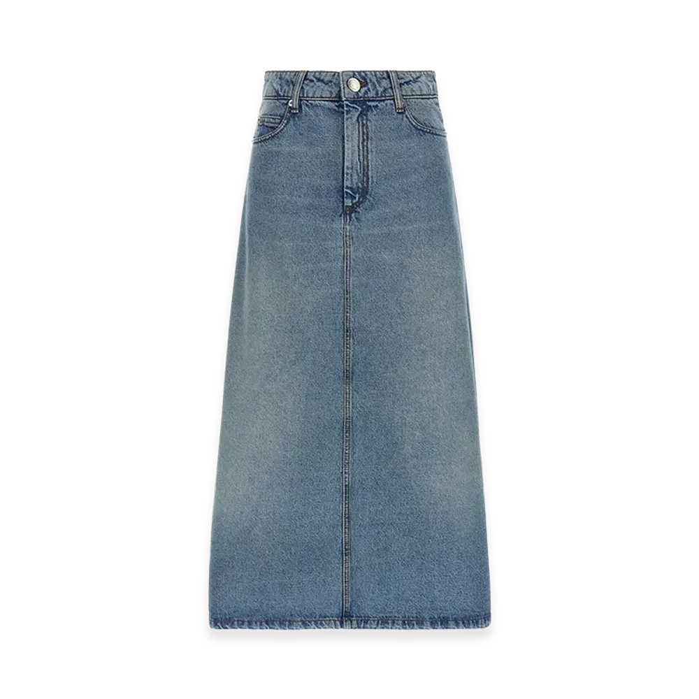AMI PARIS Women's Trapeze Skirt "Blue"