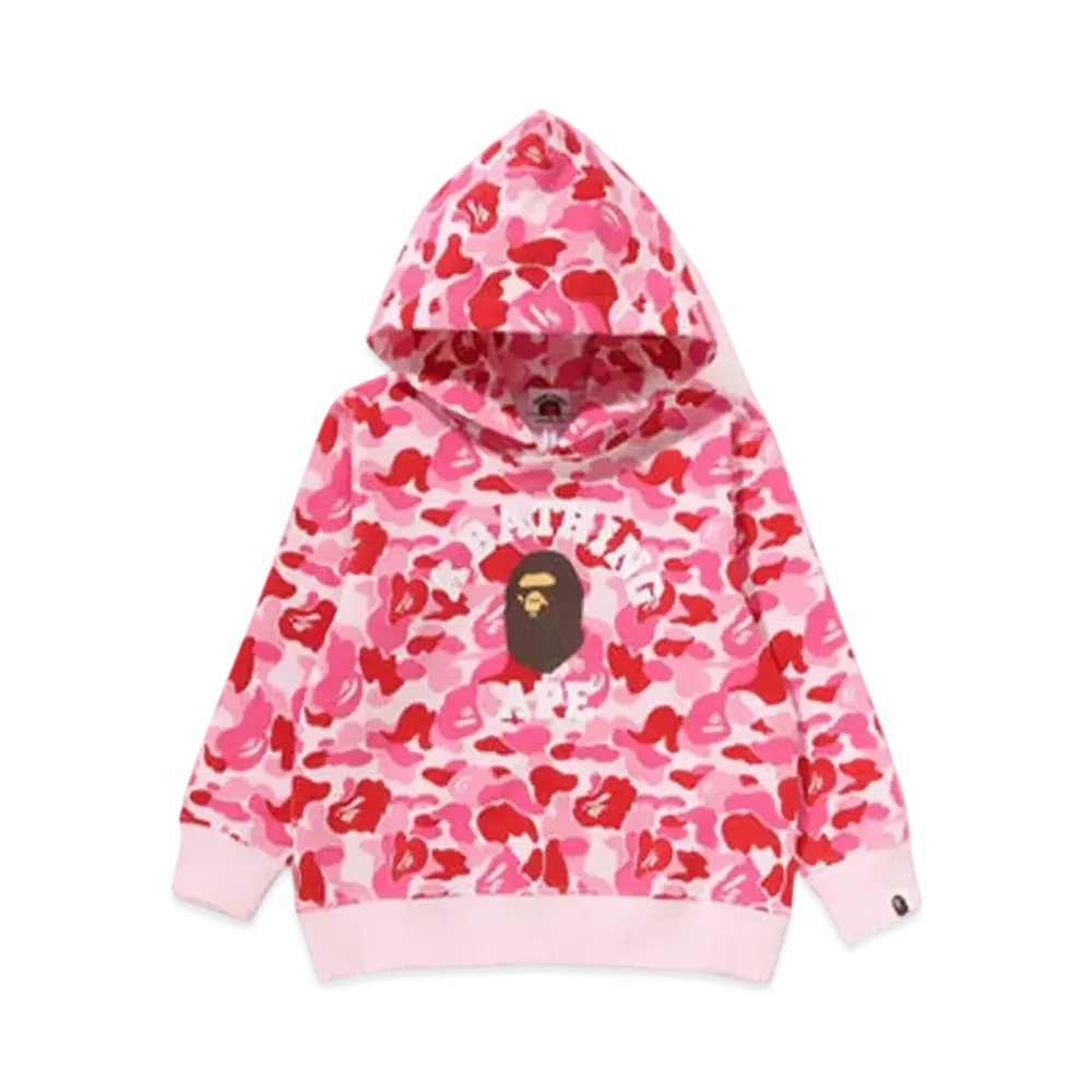 A BATHING APE Abc Camo College Pullover Hoodie "Pink"