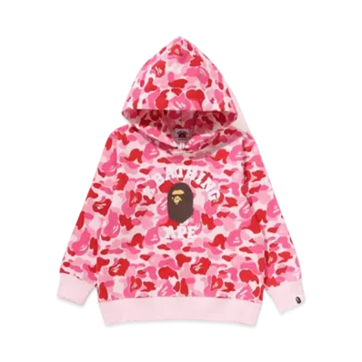 A BATHING APE Abc Camo College Pullover Hoodie "Pink"