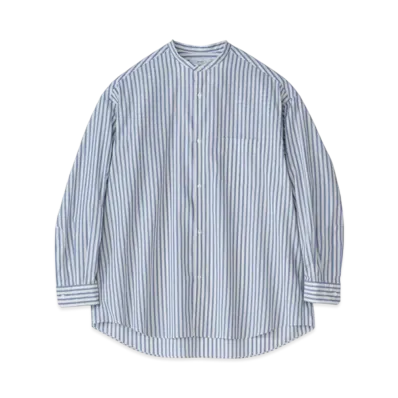 Graphpaper Broad L/S Oversized Band Collar Shirt "Yellow Stripe"
