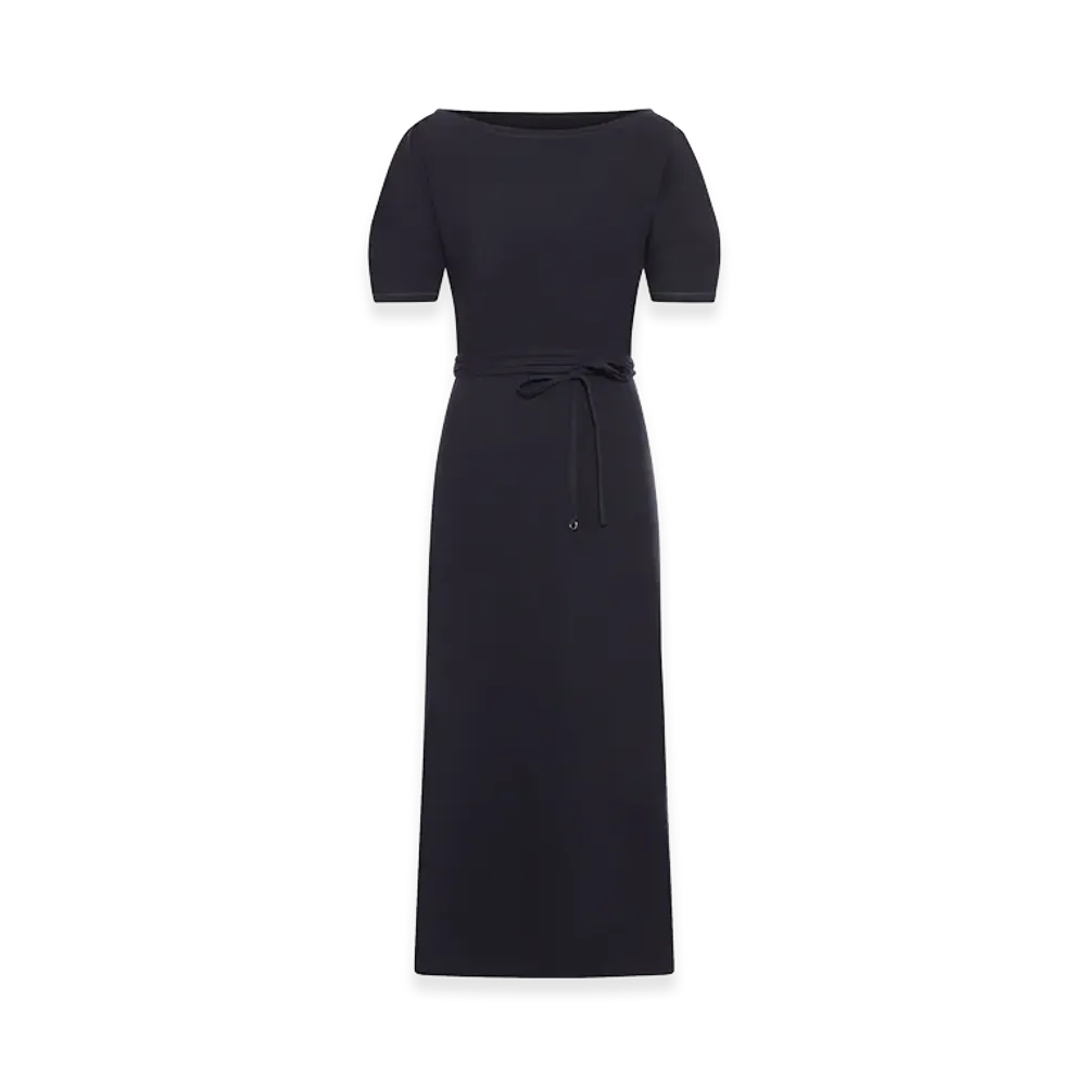 LEMAIRE Women's Off-Shoulder Dress In Heavy Linen And Cotton Jersey "Blue"