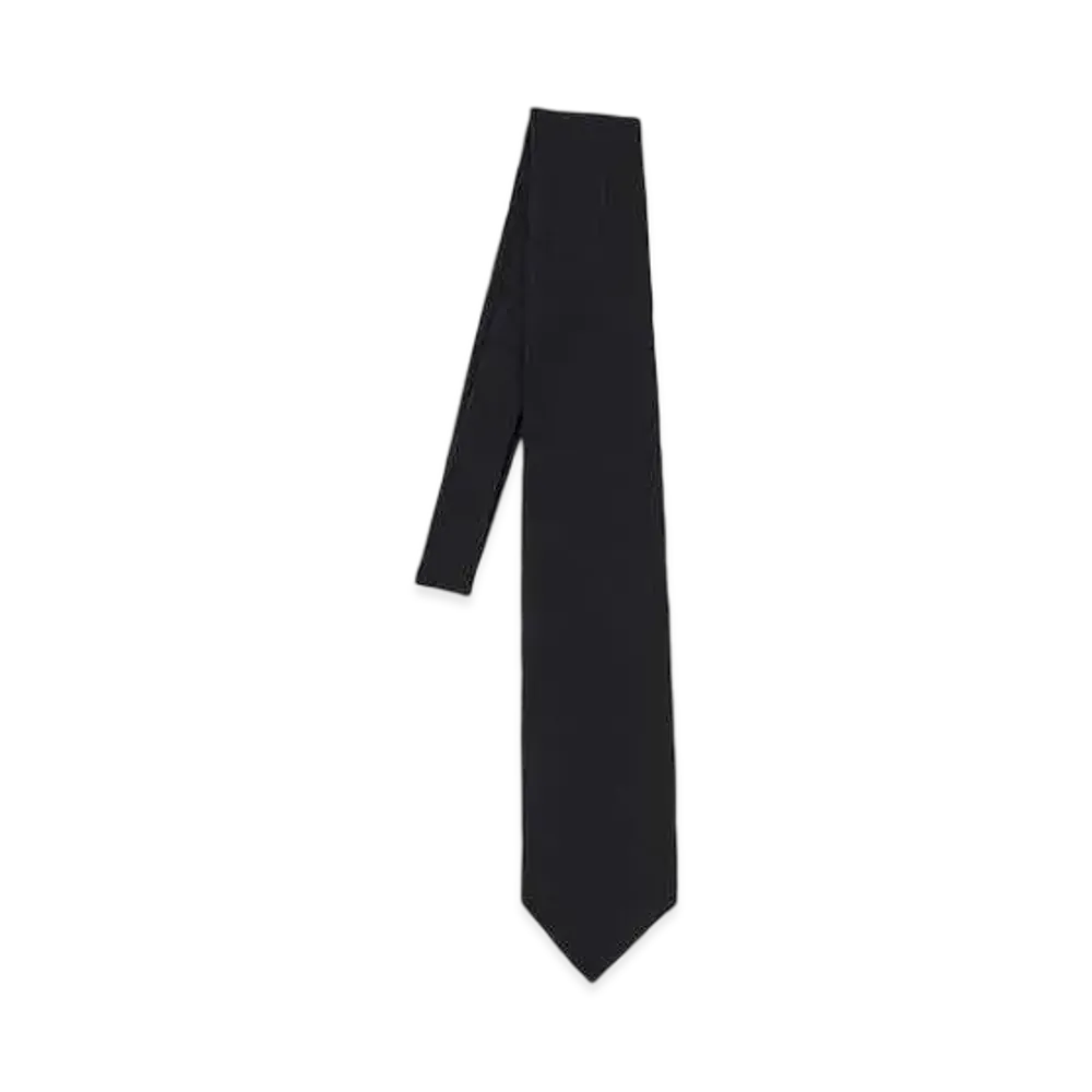 AURALEE Hard Twist Cotton Silk Viyella Tie "Dark Navy"