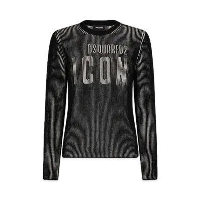 Dsquared2 Icon Knit Pullover "Black/White"