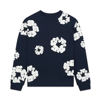 DENIM TEARS Long Sleeve Cotton Wreath Tee "Navy"