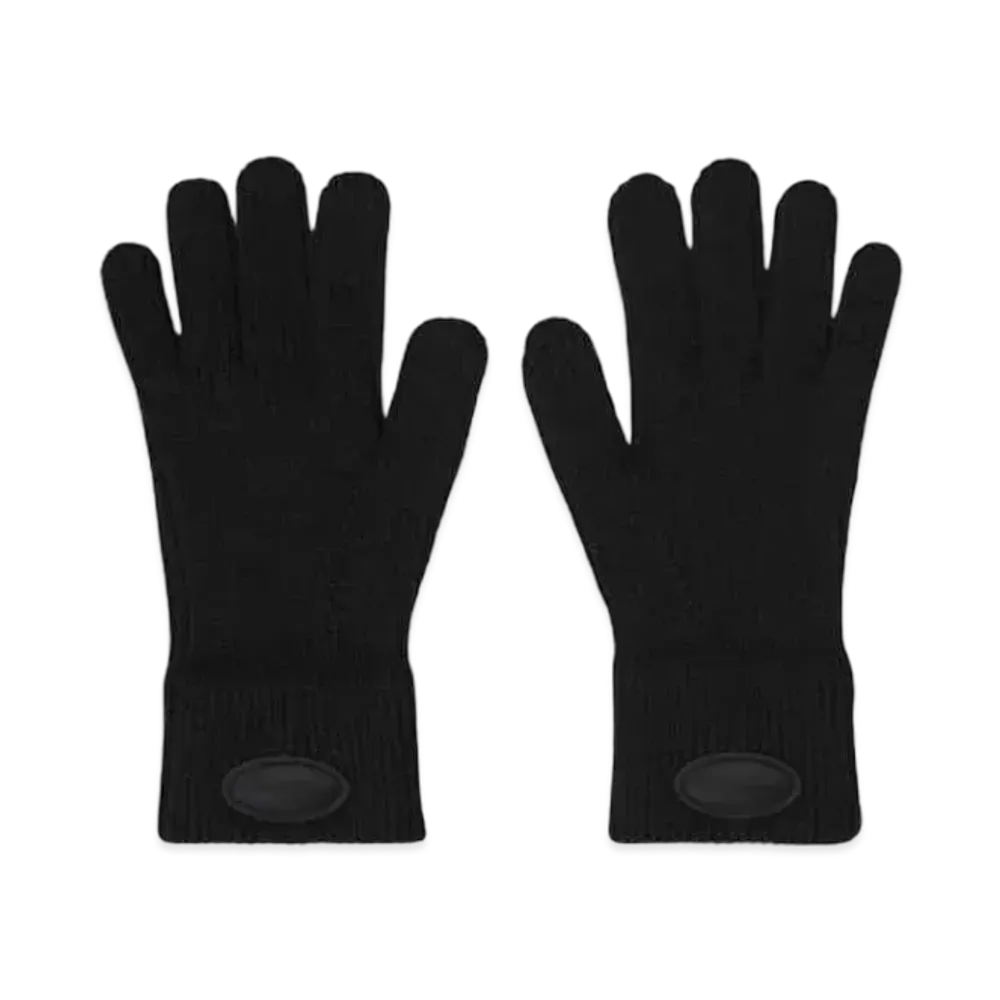 Alexander Wang Dome Logo Stretch Rib Woolen Gloves "Black"