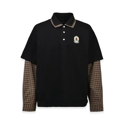 BREATH Emblem Logo Layered Polo Shirt "Black"