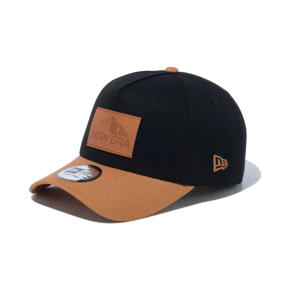 NEW ERA Duck Canvas 9Forty A-Frame Leather Patch Visor 'New Era Outdoor' "Black/Light Bronze"