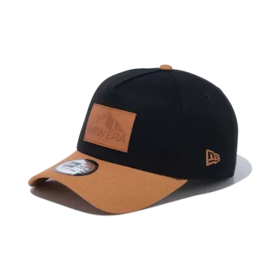 NEW ERA Duck Canvas 9Forty A-Frame Leather Patch Visor 'New Era Outdoor' "Black/Light Bronze"
