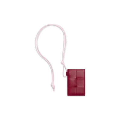 Bottega Veneta Cassette Badge Holder "Dark Red/Blisswashed"