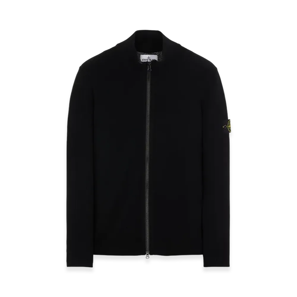 Stone Island 503A1 Stretch Wool Knit Cardigan - 22FW "Black"