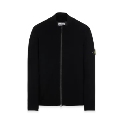 Stone Island 503A1 Stretch Wool Knit Cardigan - 22FW "Black"