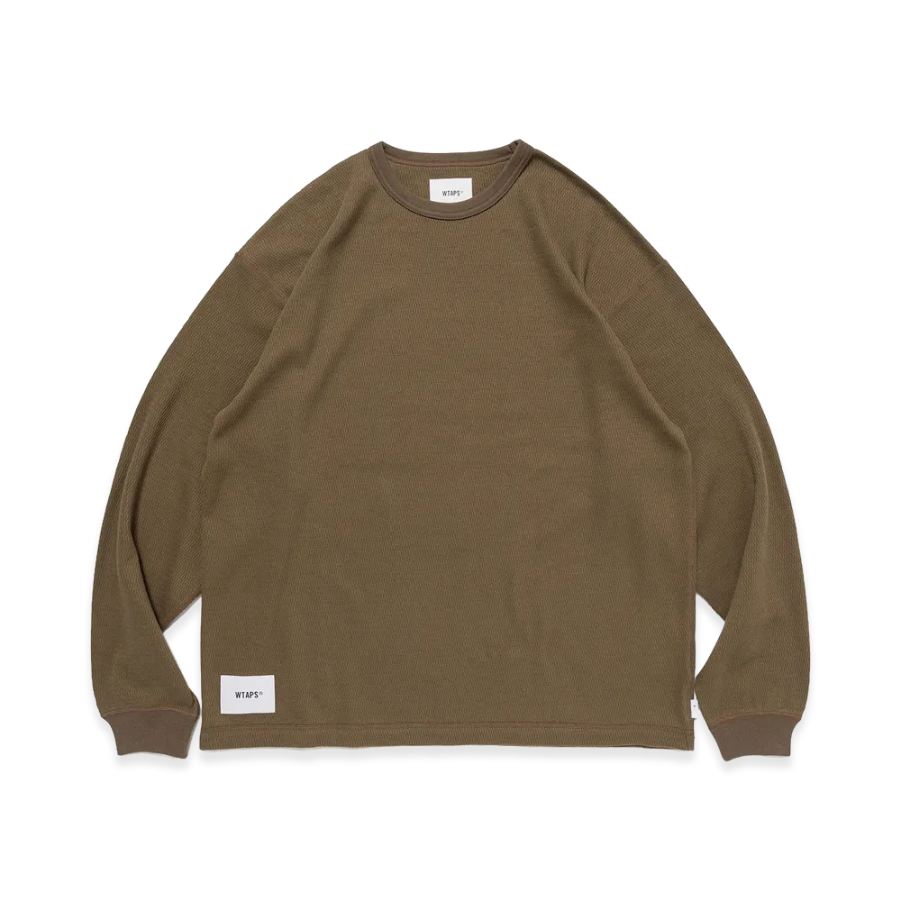 WTAPS Waffle Standard / LS / Cotton "Olive Drab"