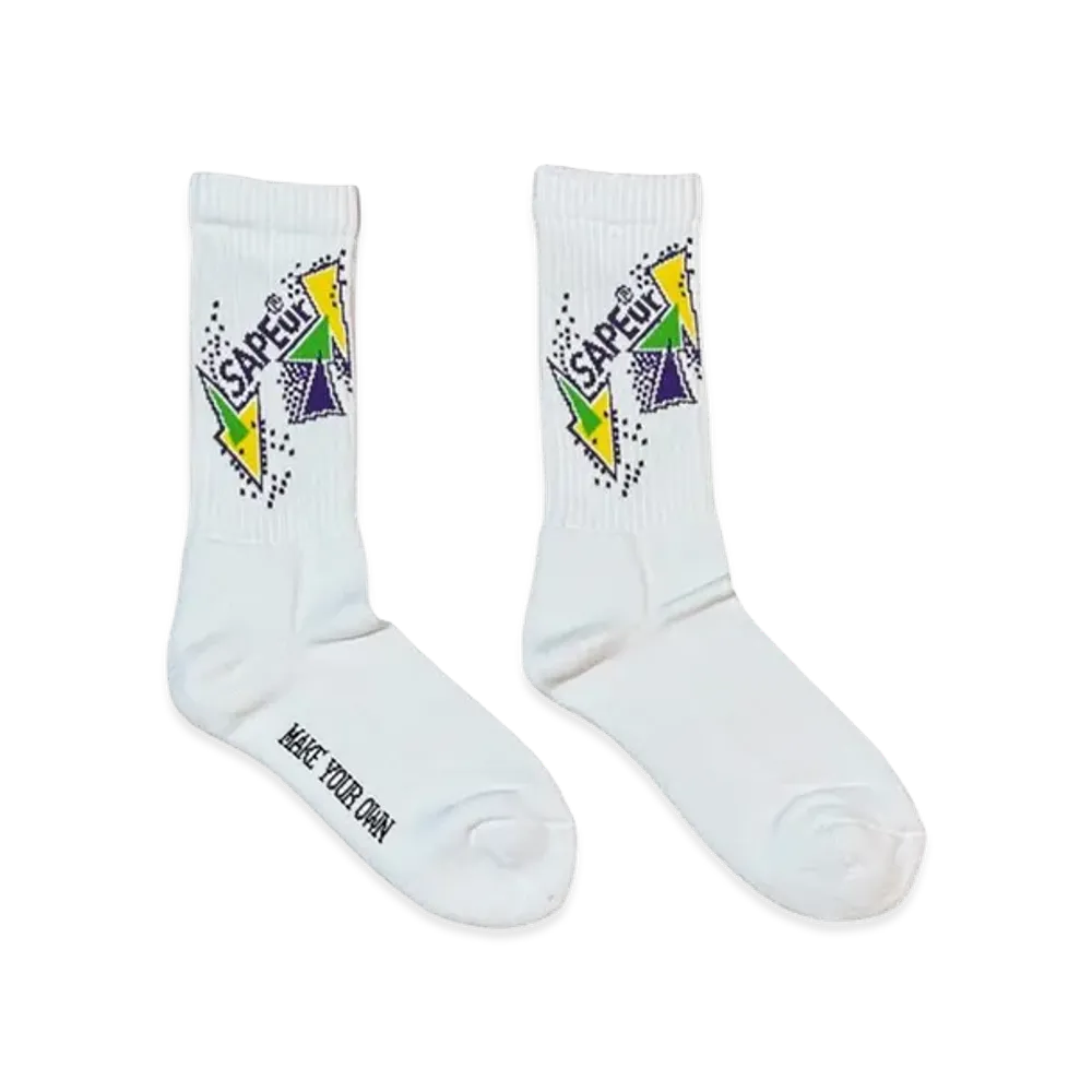 SAPEur Graphic Crew Socks "White"