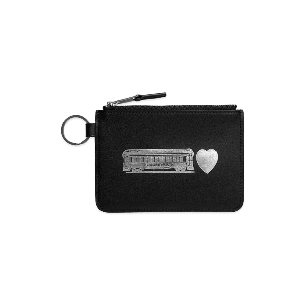 Carhartt WIP Deconstructed Leather Wallet "Black/Silver"
