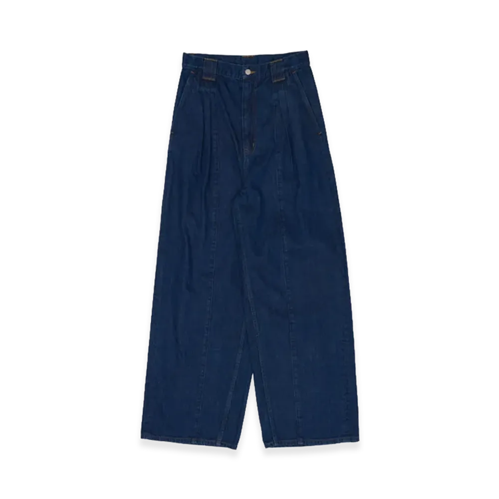 YOKE Vintage Washed Denim 3tuck Wide Trousers "Indigo"
