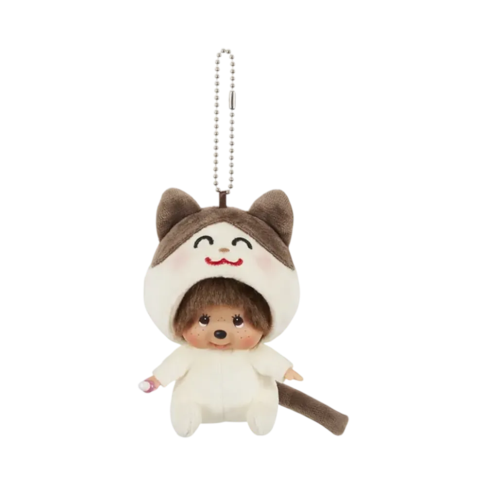 Sekiguchi Irasutoya x Monchhichi Kao-deka SS Keychain Cat