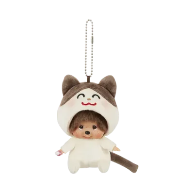 Sekiguchi Irasutoya x Monchhichi Kao-deka SS Keychain Cat