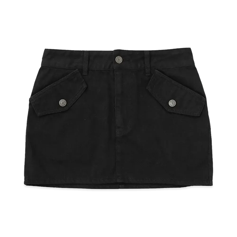 X-Girl Women's Flap Pocket Mini Skirt "Black"