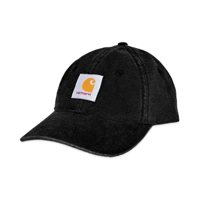 Carhartt WIP Canvas 6-Panel Cap "Black/White(Stone Washed)"