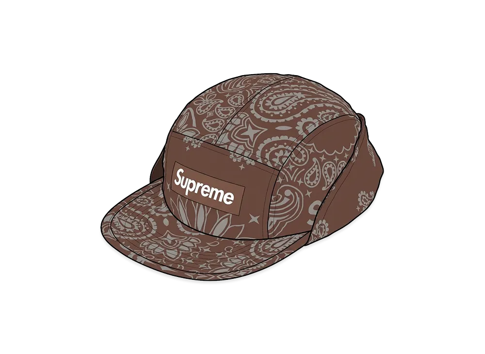 Supreme Reflective Bandana Sunshield Camp Cap "Brown"