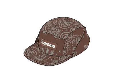 Supreme Reflective Bandana Sunshield Camp Cap "Brown"