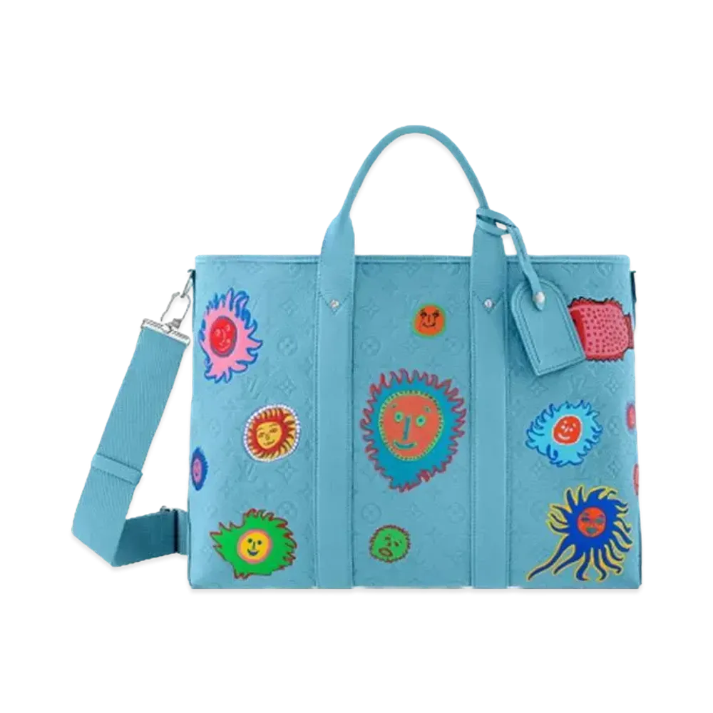 Louis Vuitton x Yayoi Kusama Weekend Tote Taurillon Monogram Leather My Eternal Soul "Bleu"