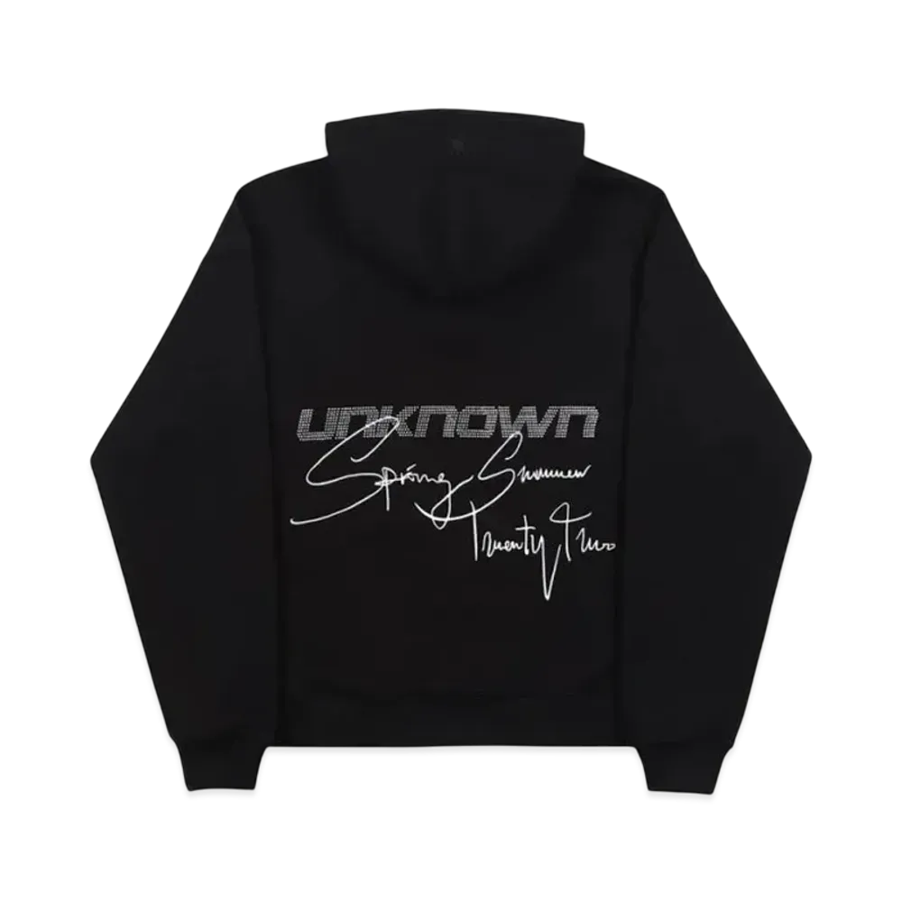 Unknown London Signature Rhinestone Hoodie "Black"