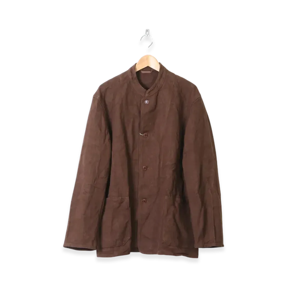 COMOLI Hemp Duck Stand Collar Jacket "Brown"