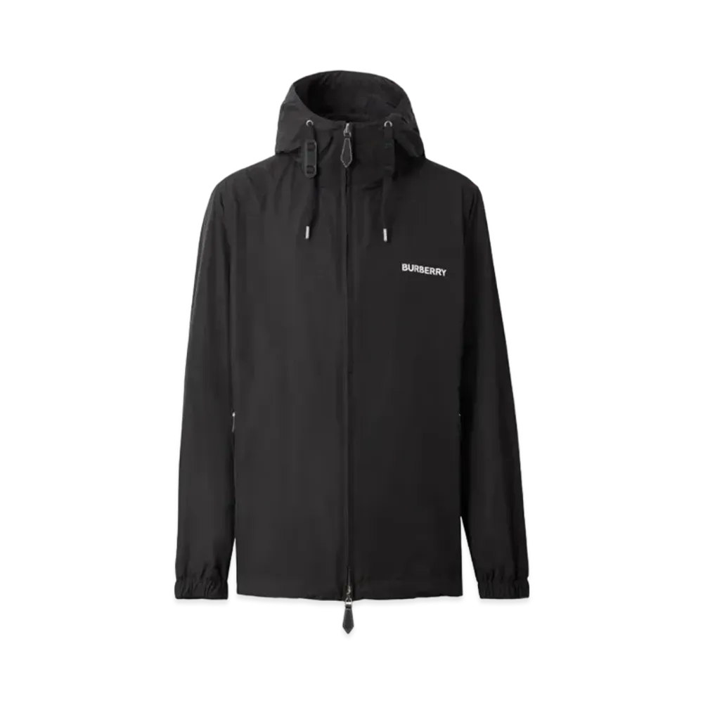 Burberry Men's Horseferry Square Print Lightweight Hooded Jacket "Black"