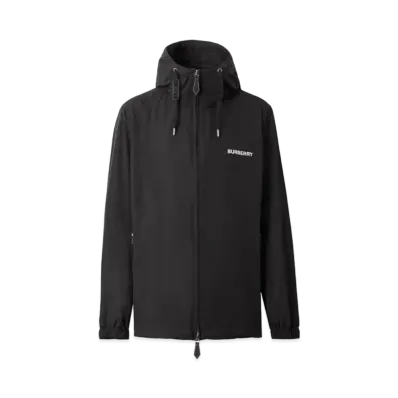 Burberry Men's Horseferry Square Print Lightweight Hooded Jacket "Black"