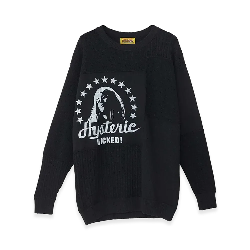 HYSTERIC GLAMOUR Woman Star Pullover "Black"