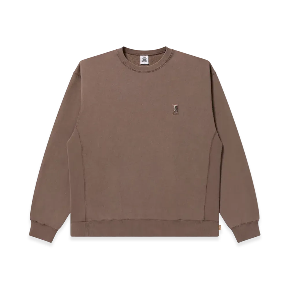 BlackEyePatch HWC Embroidered Pigment Dyed Crew Sweat "Brown"