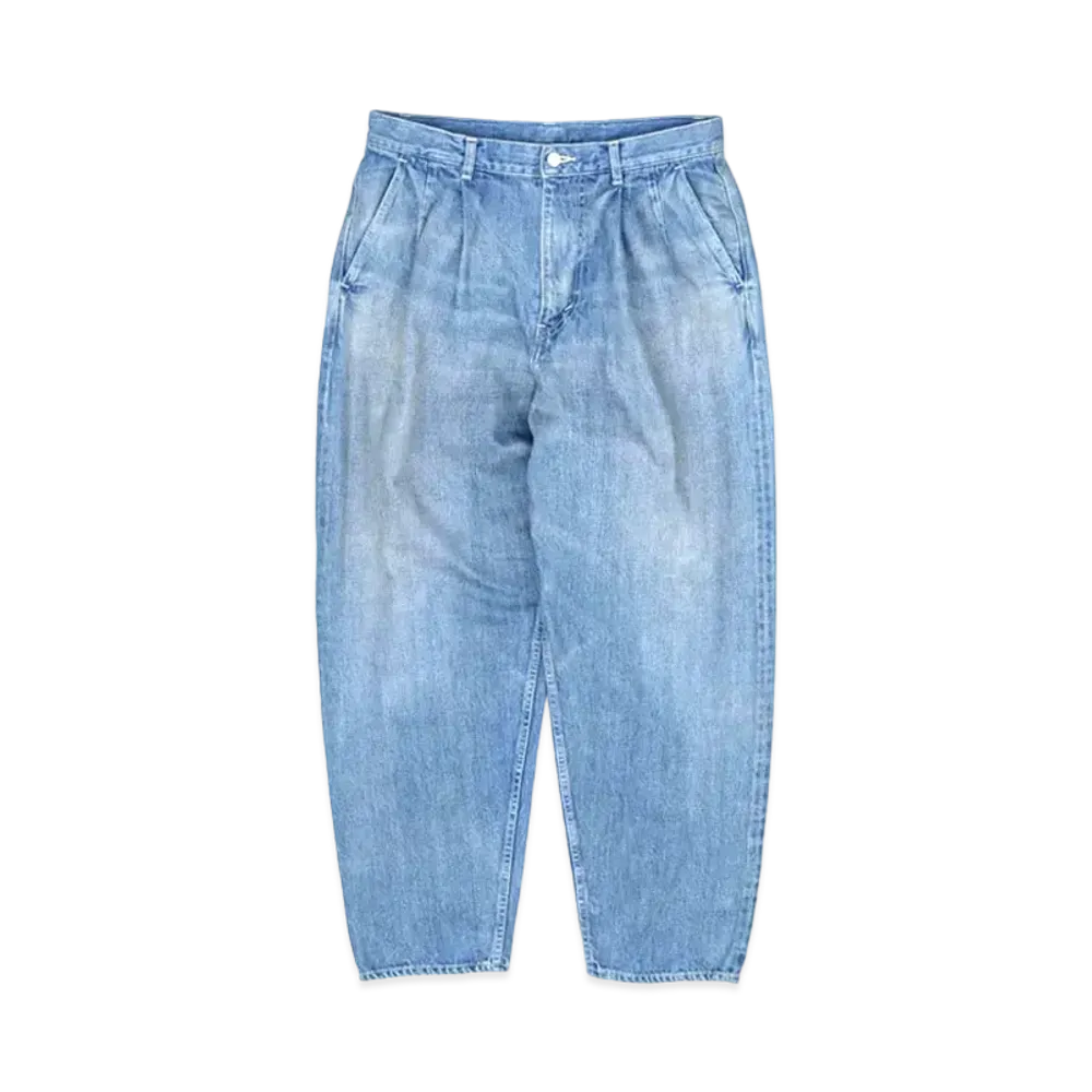 Graphpaper Selvage Denim Two Tuck Tapered Pants "Light Fade"